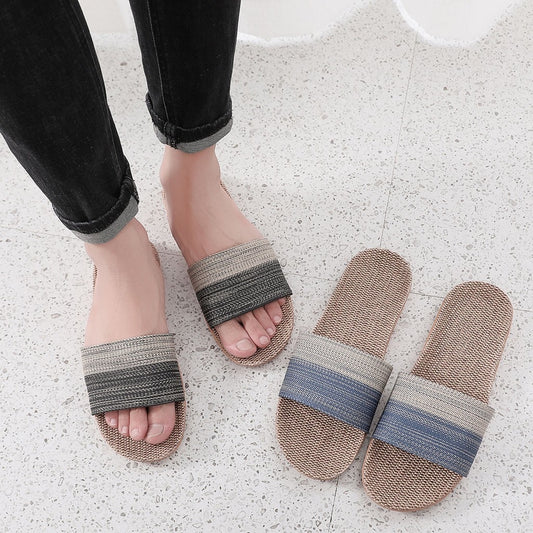 Linen slippers