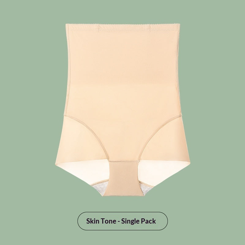 Ice Silk Plus-size High-waist Seamless Tummy-Control Panties Womens Underwear