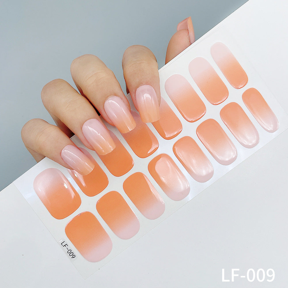 Manicure Full Stickers Solid Color 16 Small Stickers European And American Simple Nails