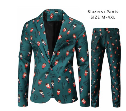 Men's Leisure Suit 3D Santa Claus Printing