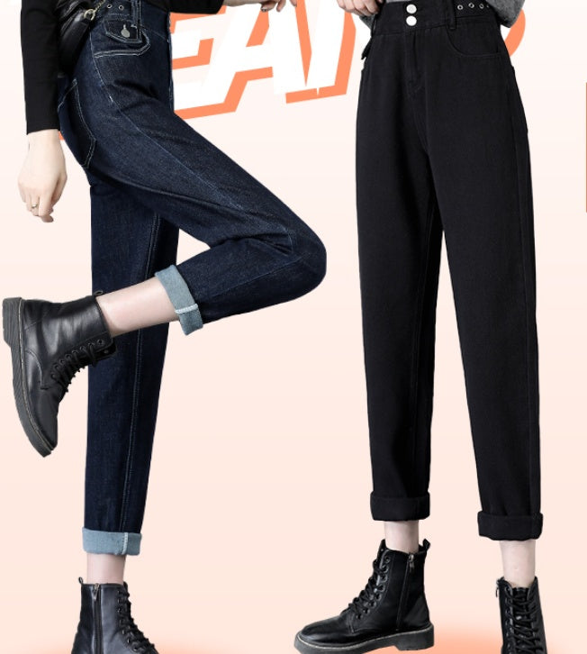 Straight Loose High Waist Slimming Radish Daddy Female Pants