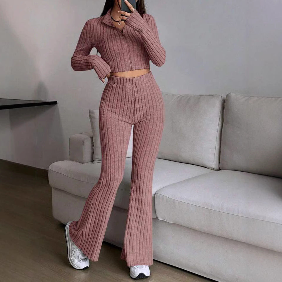 Women's Turtlenecks Wide Leg High Waist Suit