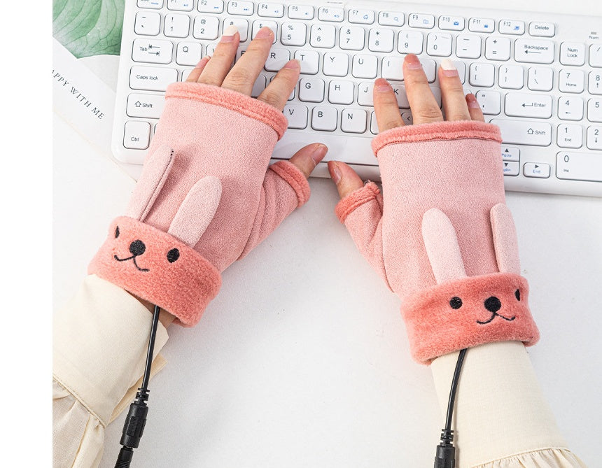 USB Power Charging Heating Gloves For Adults