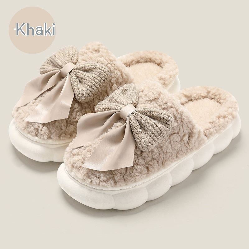 Couple Slippers Female Platform Bow