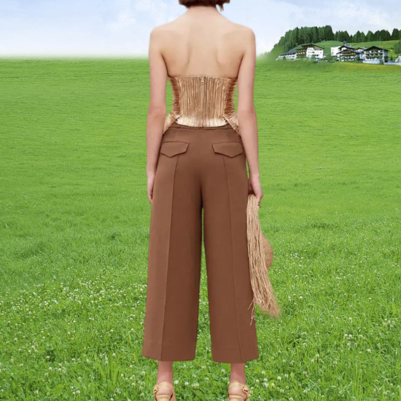 Womens Stylish Sexy Sleeveless Slit-fit Top