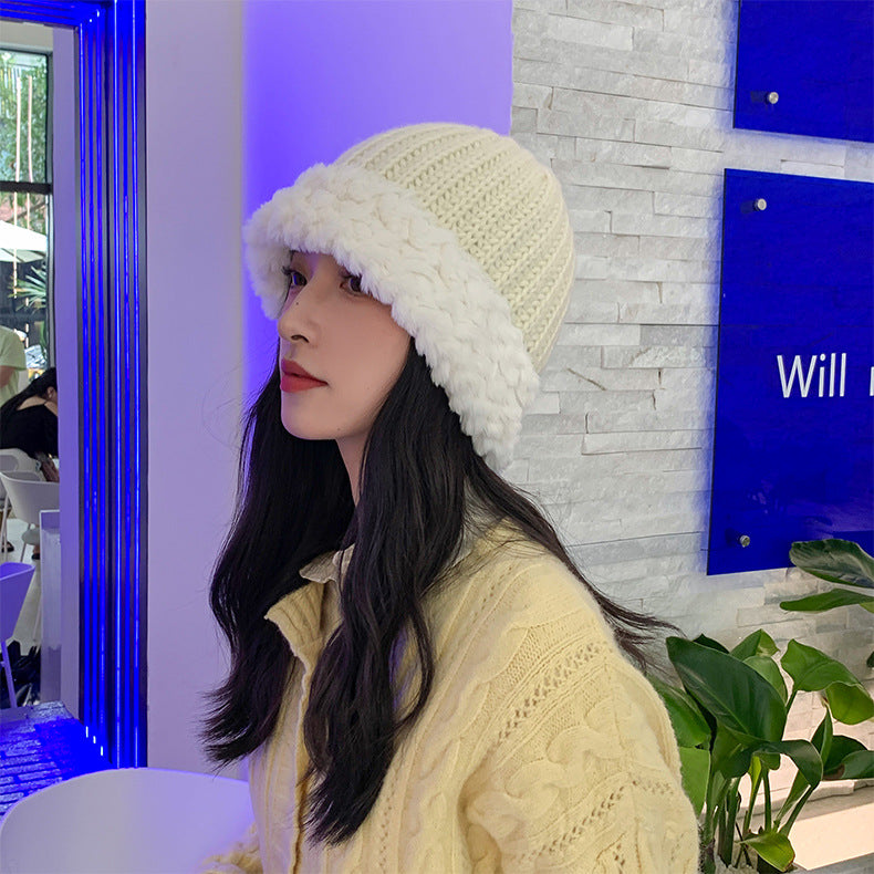 Large Head Circumference Fashionable And Versatile Knitted Wool Hat