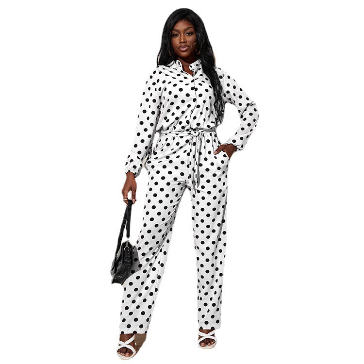 European And American Fashion Casual Long-sleeved Jumpsuit