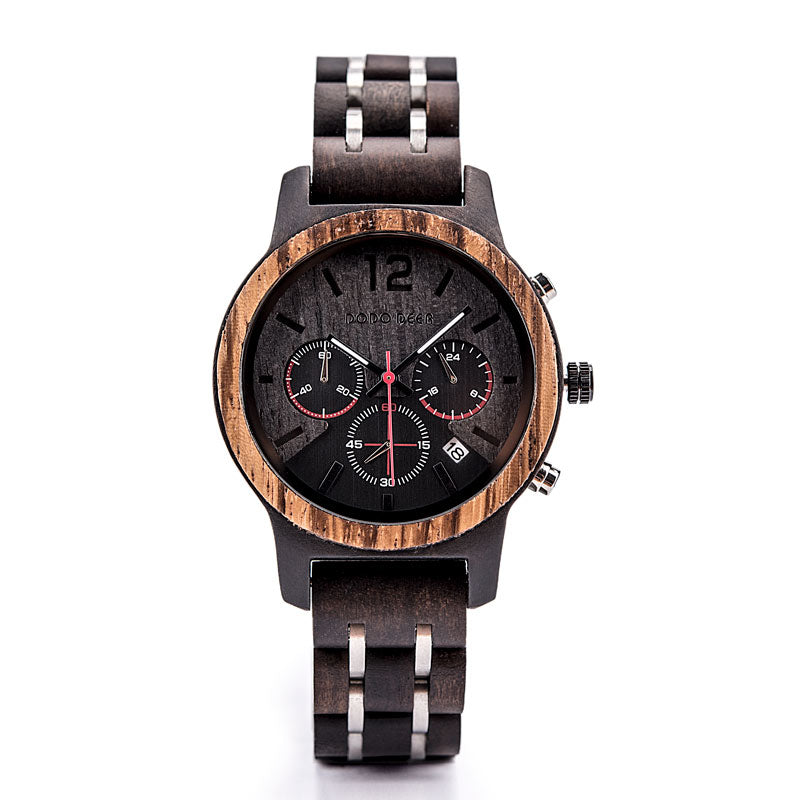 Men's casual wooden watch