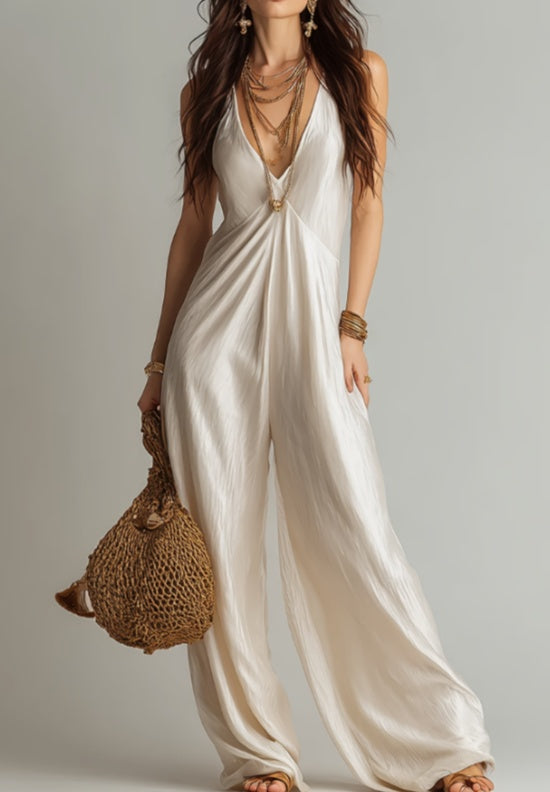 Bohemian Vacation Style Hanging Neck Long Skirt