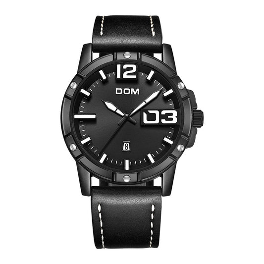 Waterproof quartz strap watch
