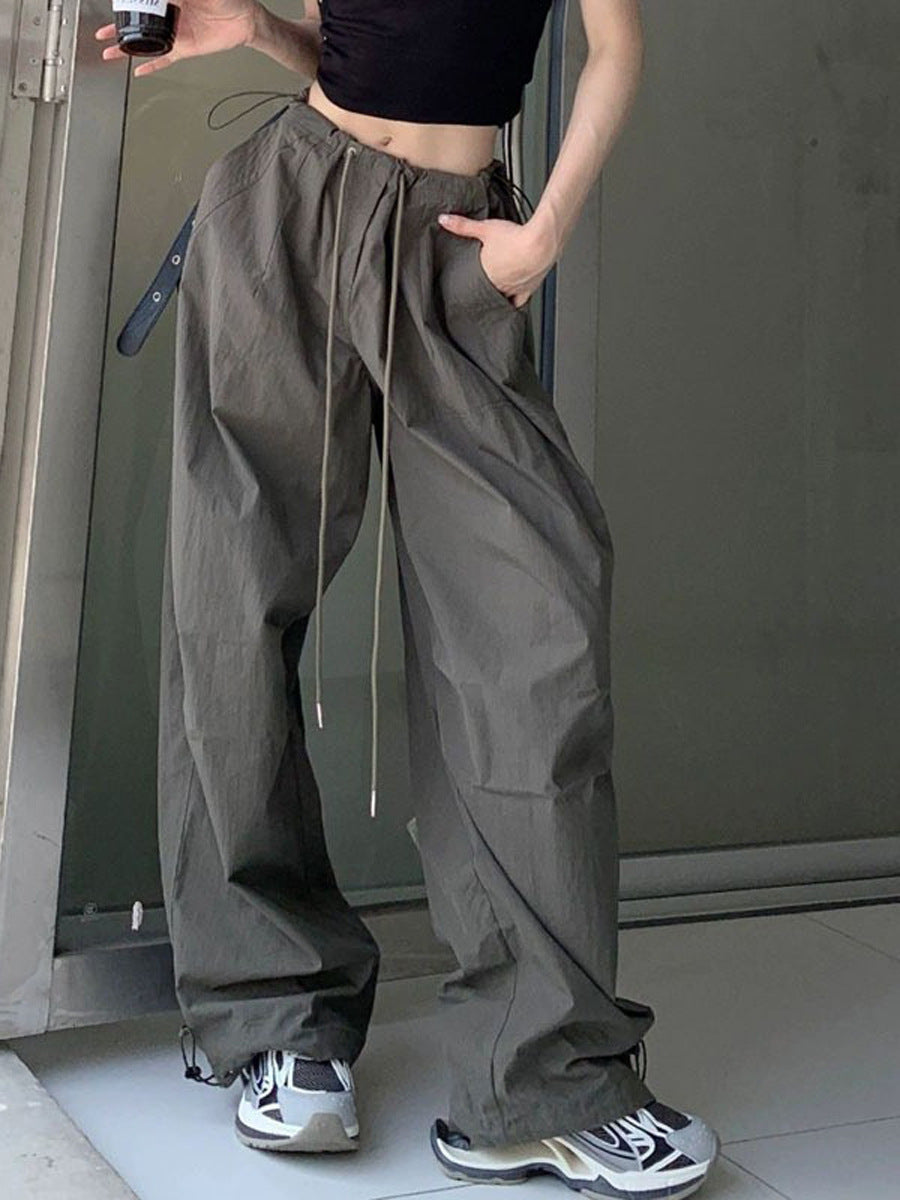 Women's Fashion Simple Pleated Slim-fit Drooping Wide-leg Pants
