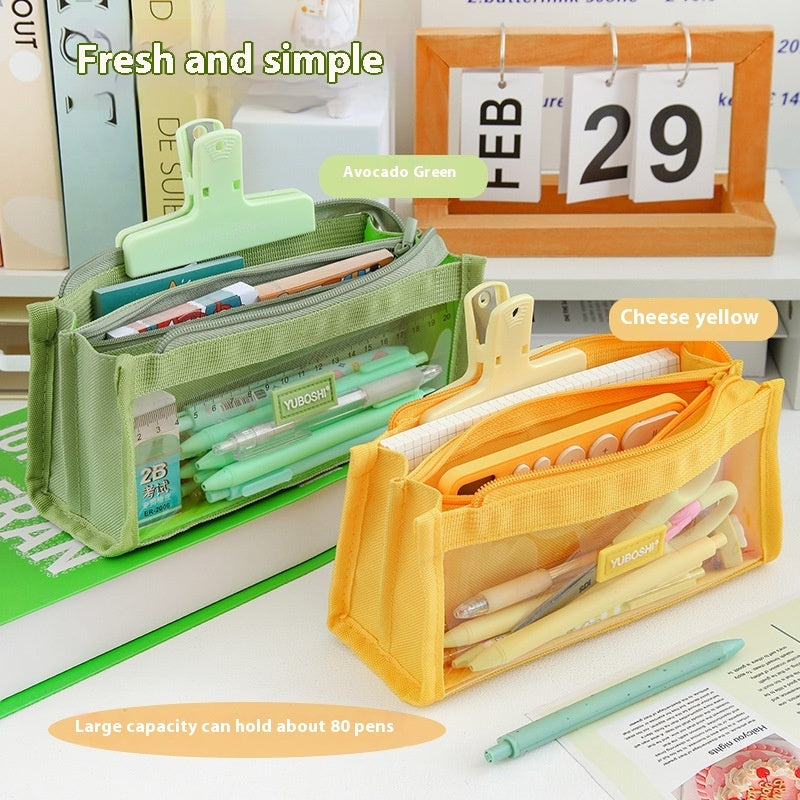 Pencil Case Large Capacity Transparent Good-looking Women's Internet Celebrity Stationery Box