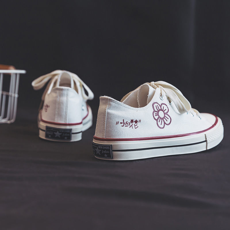 Women's Little Red Flower Canvas Shoes
