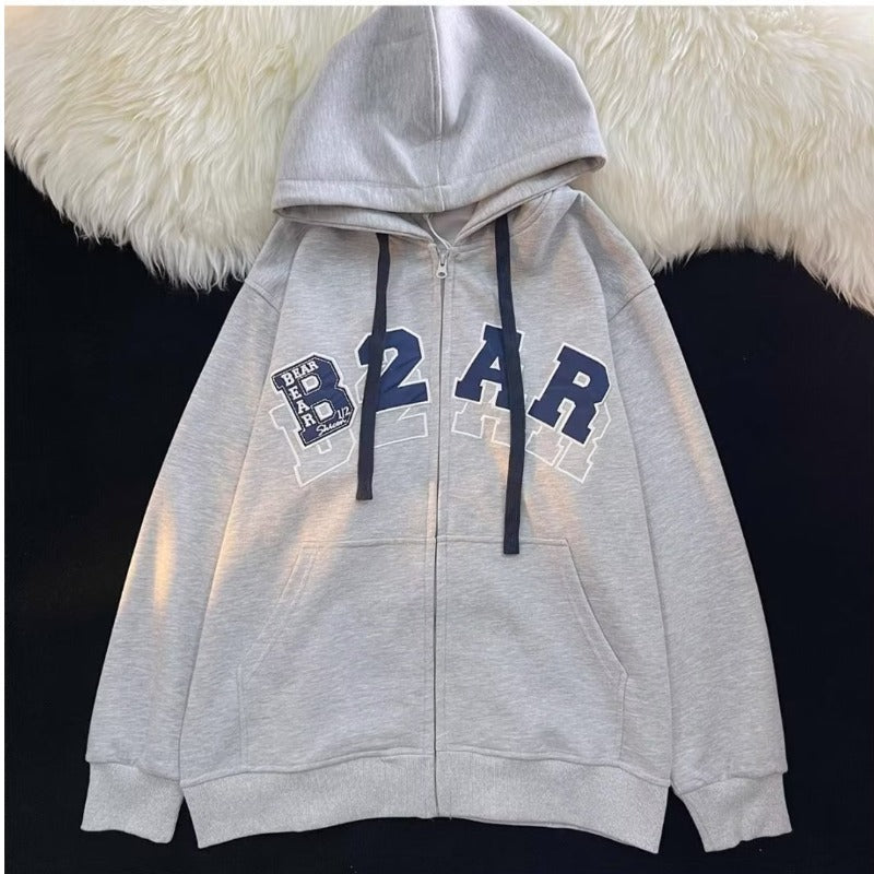 Long Sleeve Jacket Baseball Collar Baggy Coat