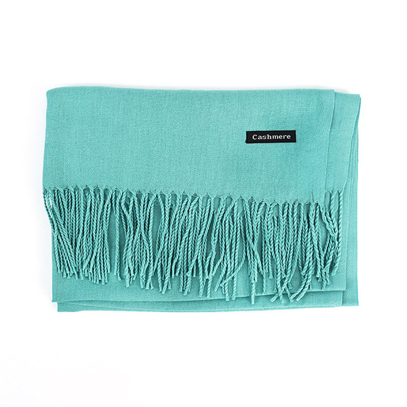 Women's Solid Color Scarf Tassel Scarf
