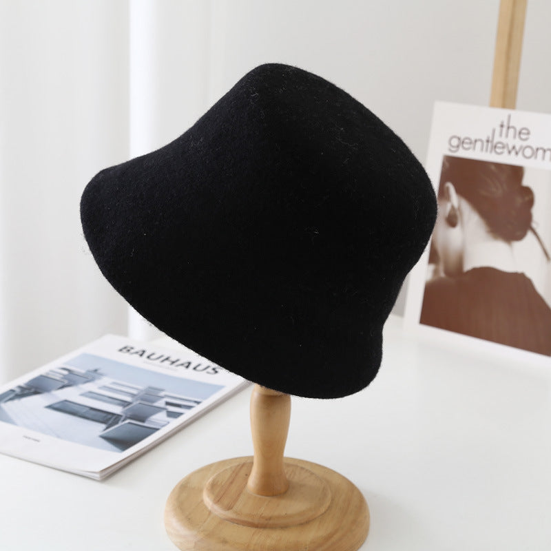 Wool Fisherman Hat Flat Top Foreign Style Multicolor