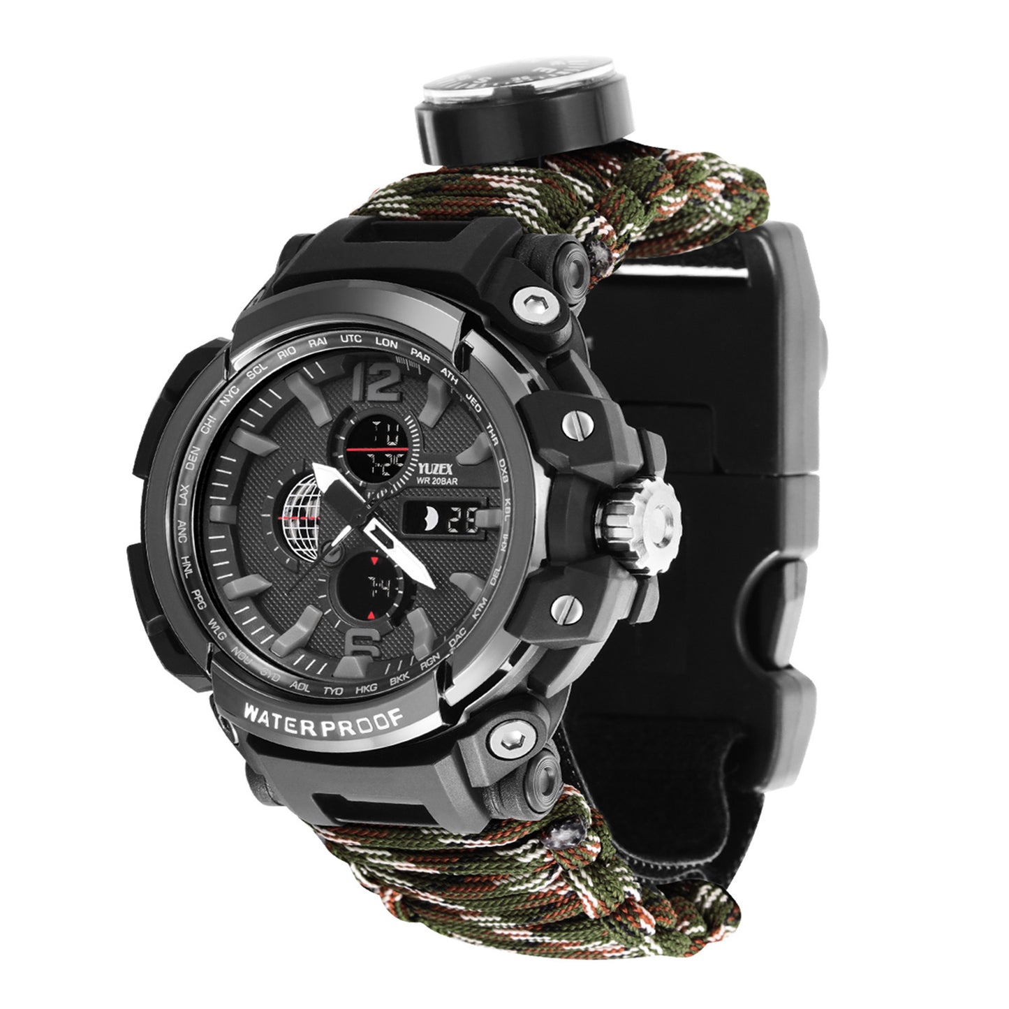 Outdoor Climbing Travel Waterproof Multifunctional LED Watch