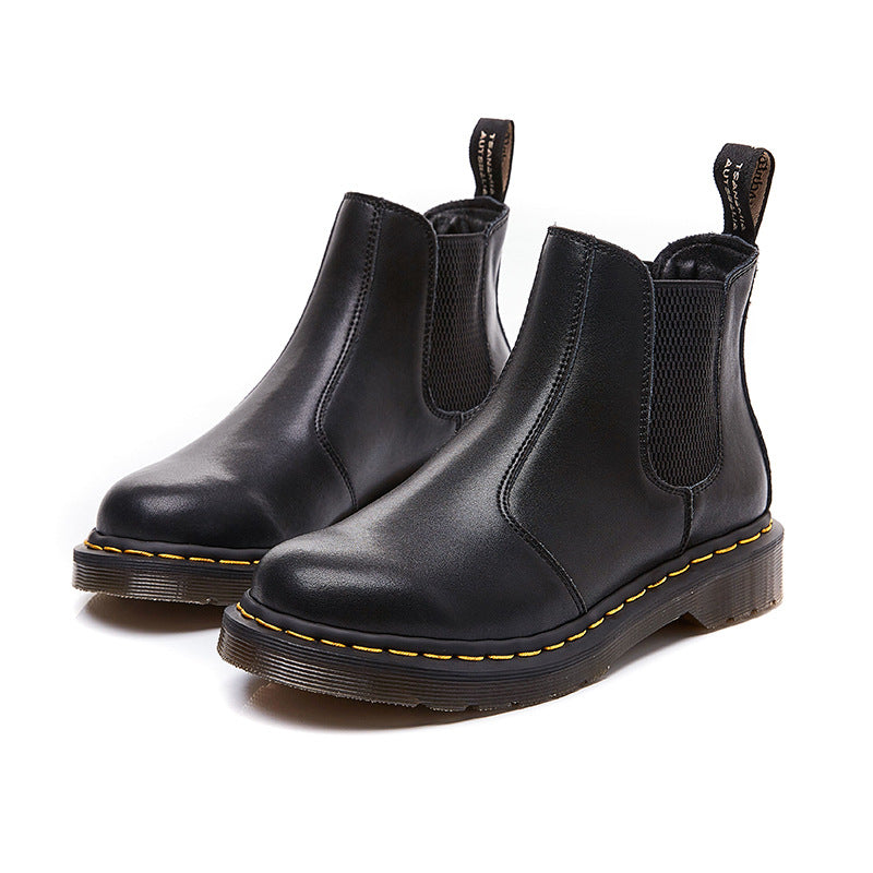Women's leather thick casual Martin boots