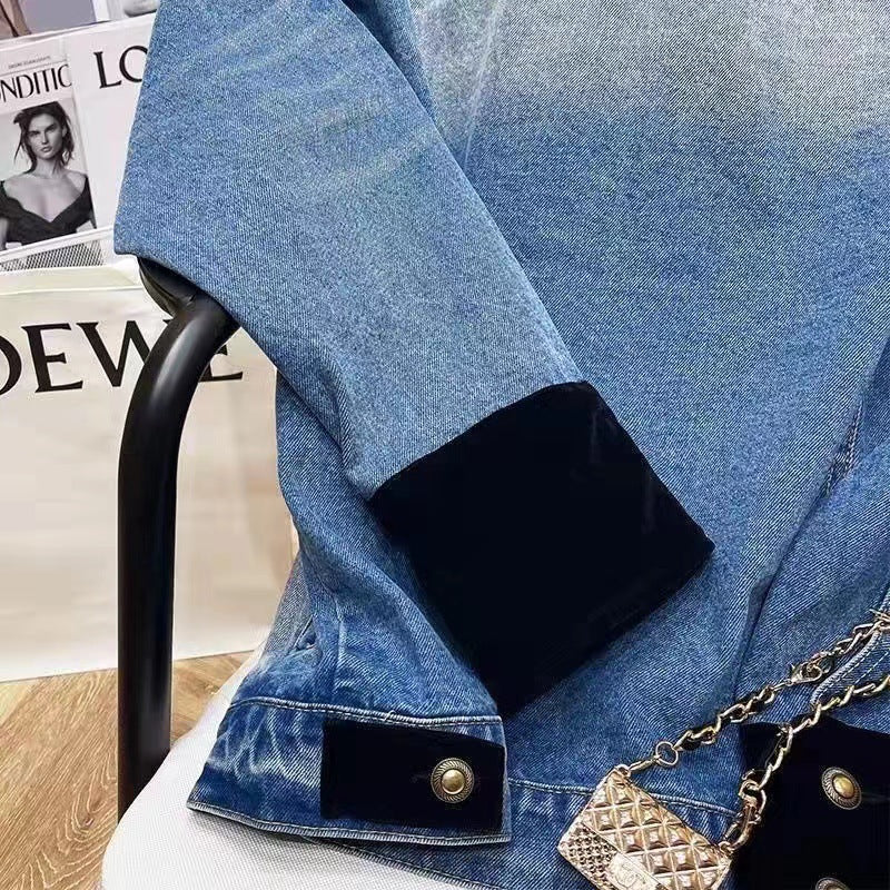 Color-block Denim Jacket Women's Top Design Sense