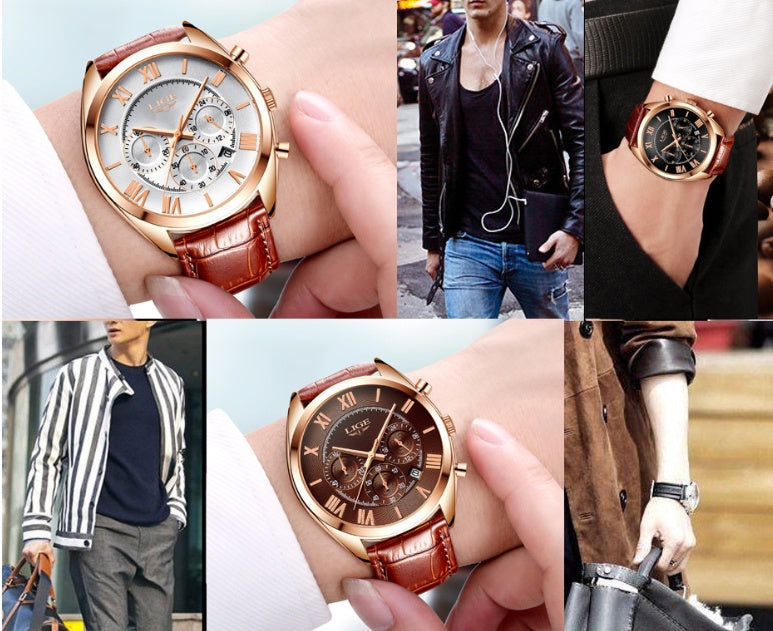 Quartz watch with waterproof belt