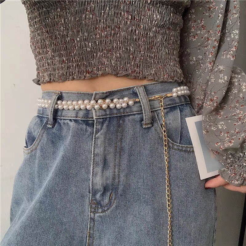 New Ladies Pearl Waist Chain