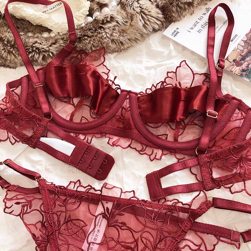 Lace Red Zodiac Year Bra And Panty Set