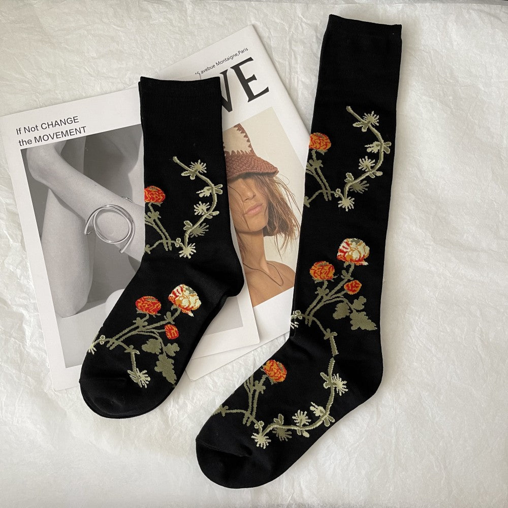 Vintage Women's Socks Catwalk Personality Black Stockings