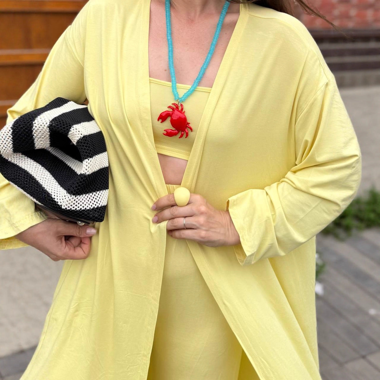 Women's Casual Long-sleeved Cardigan High-waisted Trousers Vest