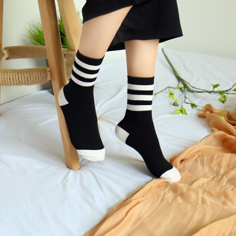 Autumn And Winter New Preppy Style Cotton Women's Socks Star Stripes