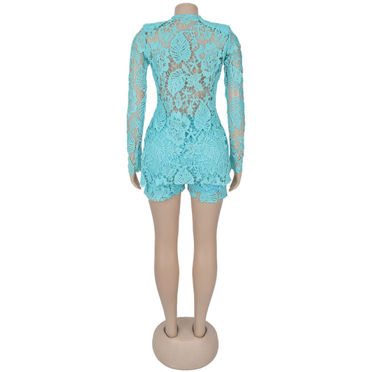 Fashion Women's Hollowed-out Two-piece Set