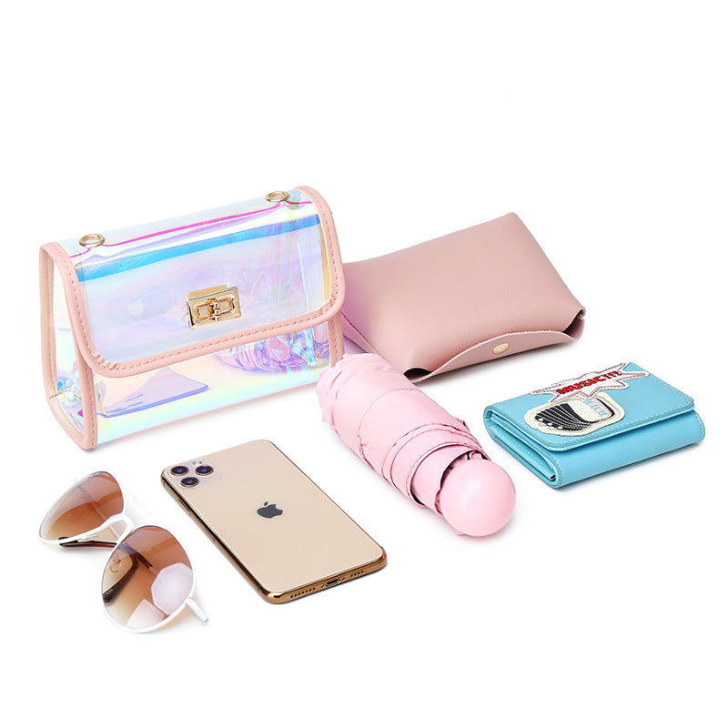 Women's laser square shoulder bag