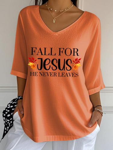 Striped Crew-neck Loose-fit Women's Top
