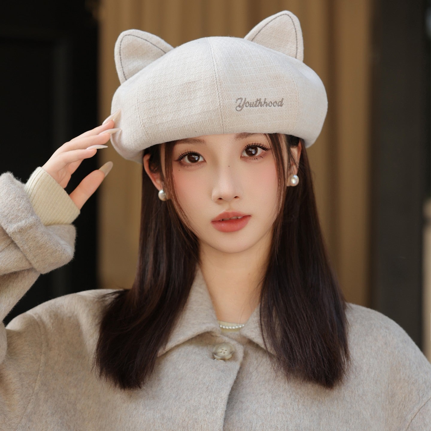 match Casual Dome Pumpkin Hat Letter Thorn