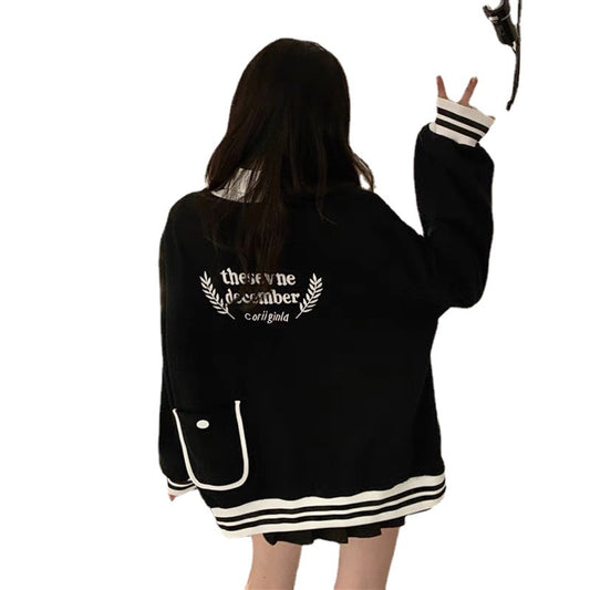 Loose Casual Retro Baseball Uniform Jacket