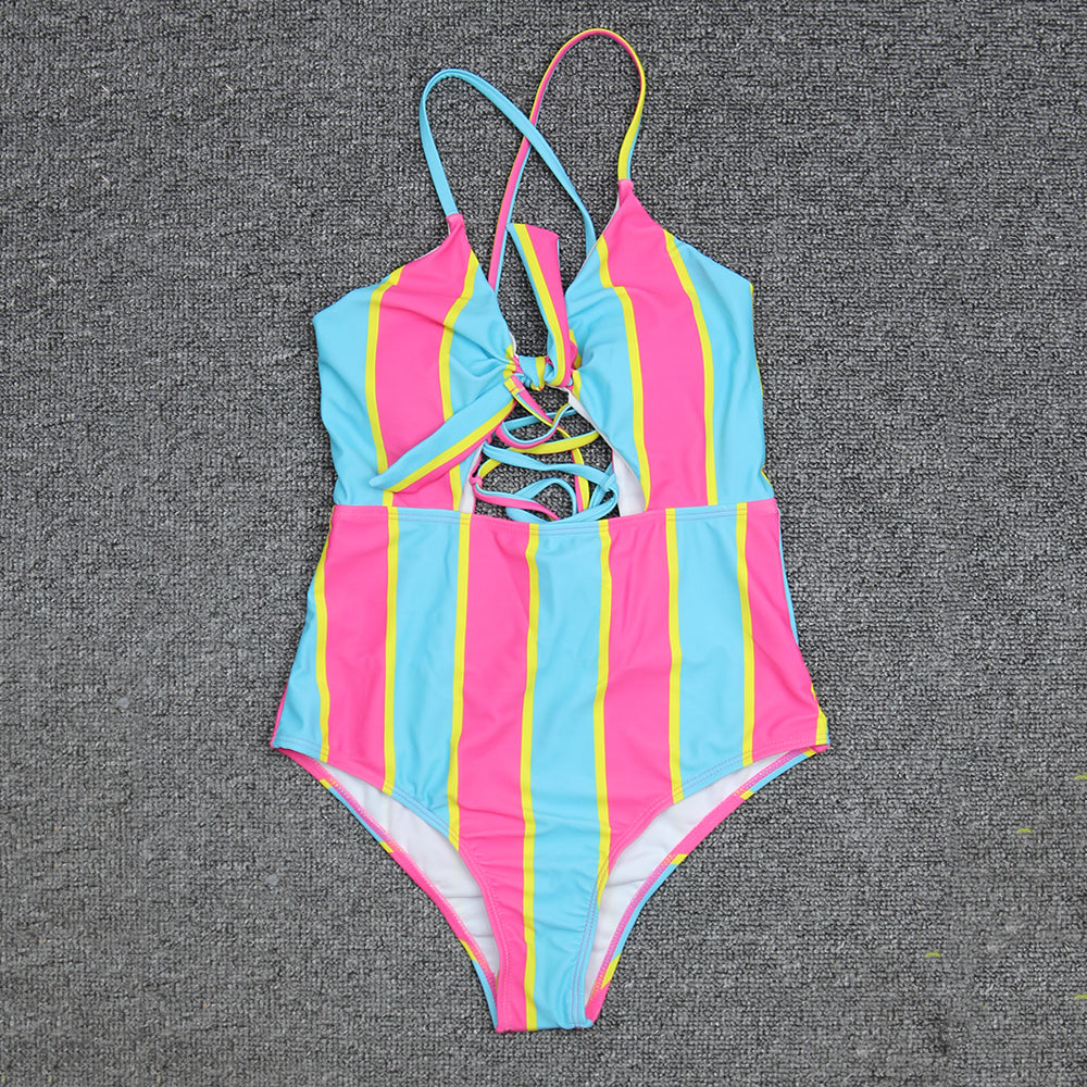 Cross Strap Ladies One-piece Swimsuit