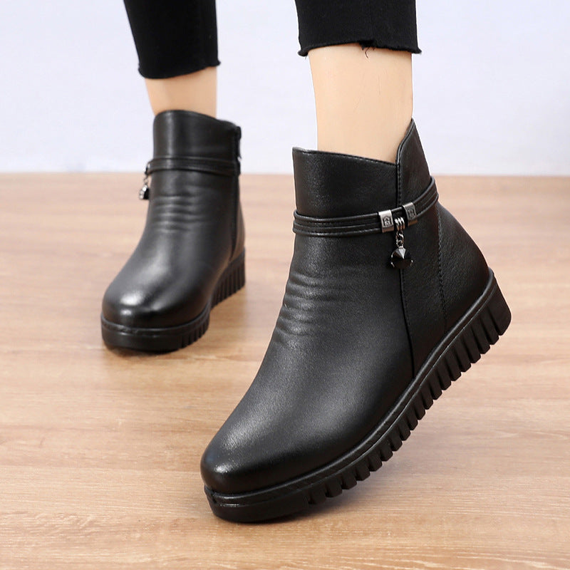 Middle-aged And Elderly Plus Velvet Thick Short Boots Elderly Snow Boots