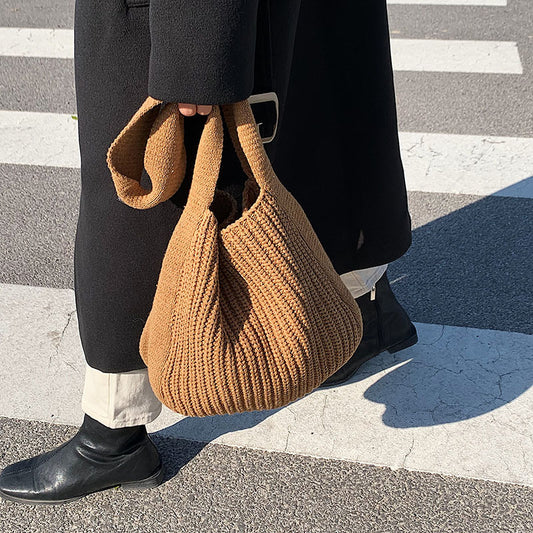 Retro Underarm Single Shoulder Woven Student Handbag