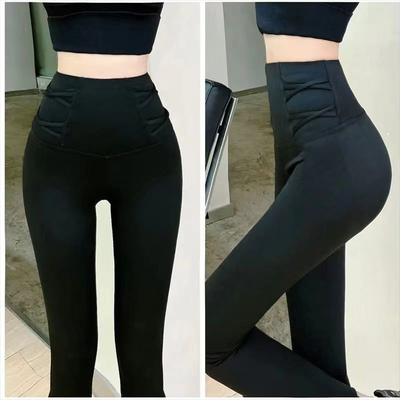 New Double Waist And Hip Lifting Shark Pants Fitness Yoga