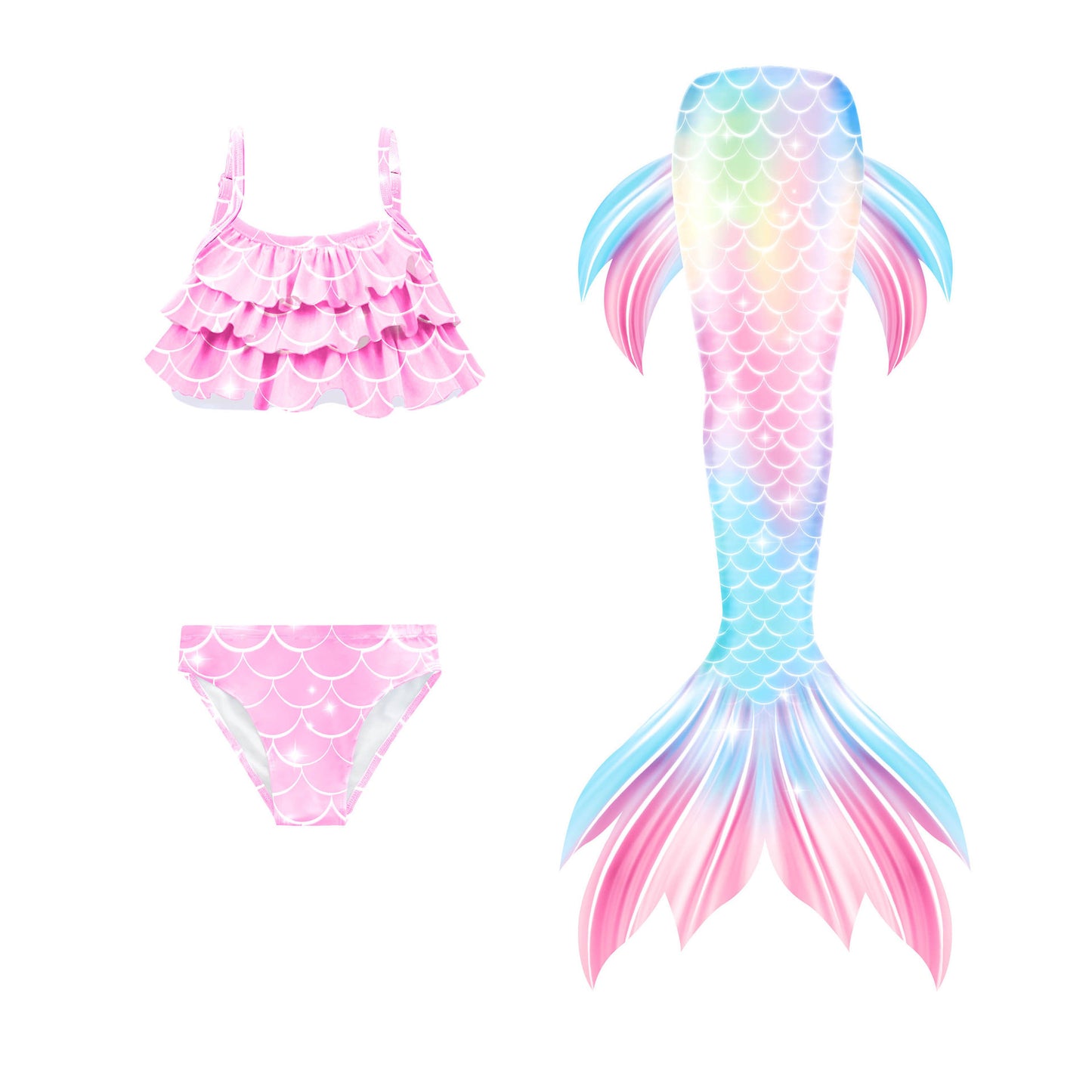 Mermaid Swimsuit Mermaid Tail Swimsuit Girls Swimwear Set Kids Onsen Swimsuit