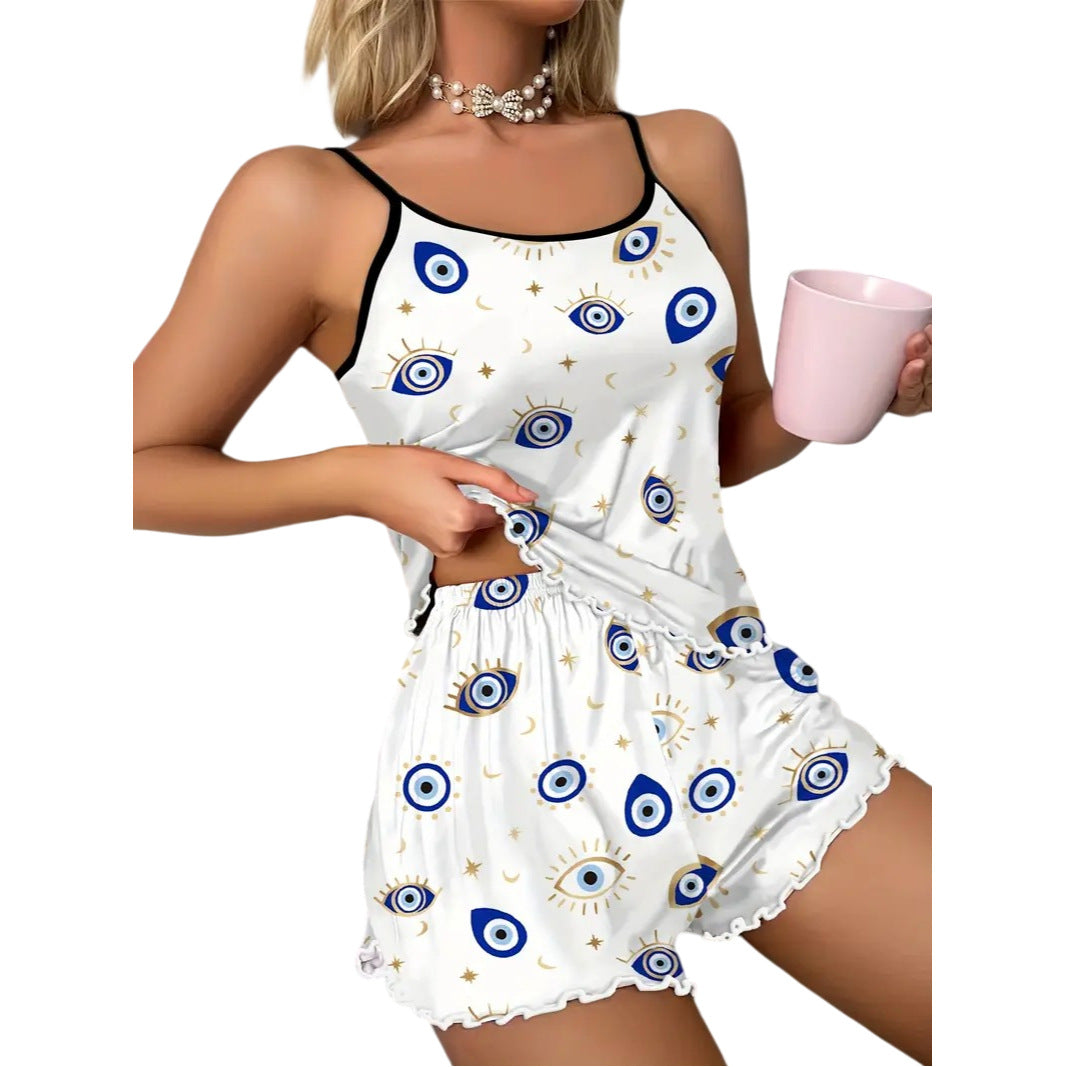 Mature-style Printed Cami Pajama Pants For Women