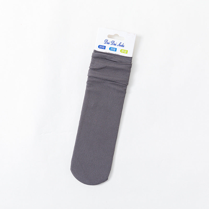 Ladies Velvet Solid Color Loose Mouth Socks