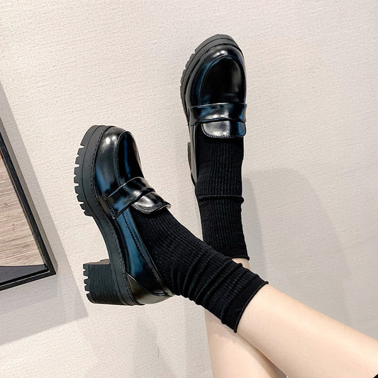 Spring And Autumn New Wild Thick Bottom Thick Heel