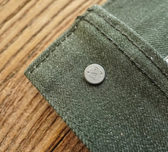 Vulcanized Green Puree Denim Retro Workwear Pure Cotton Coat Men