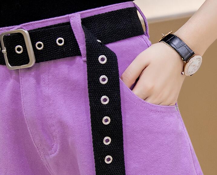 Women's Simple Solid Color Denim Shorts