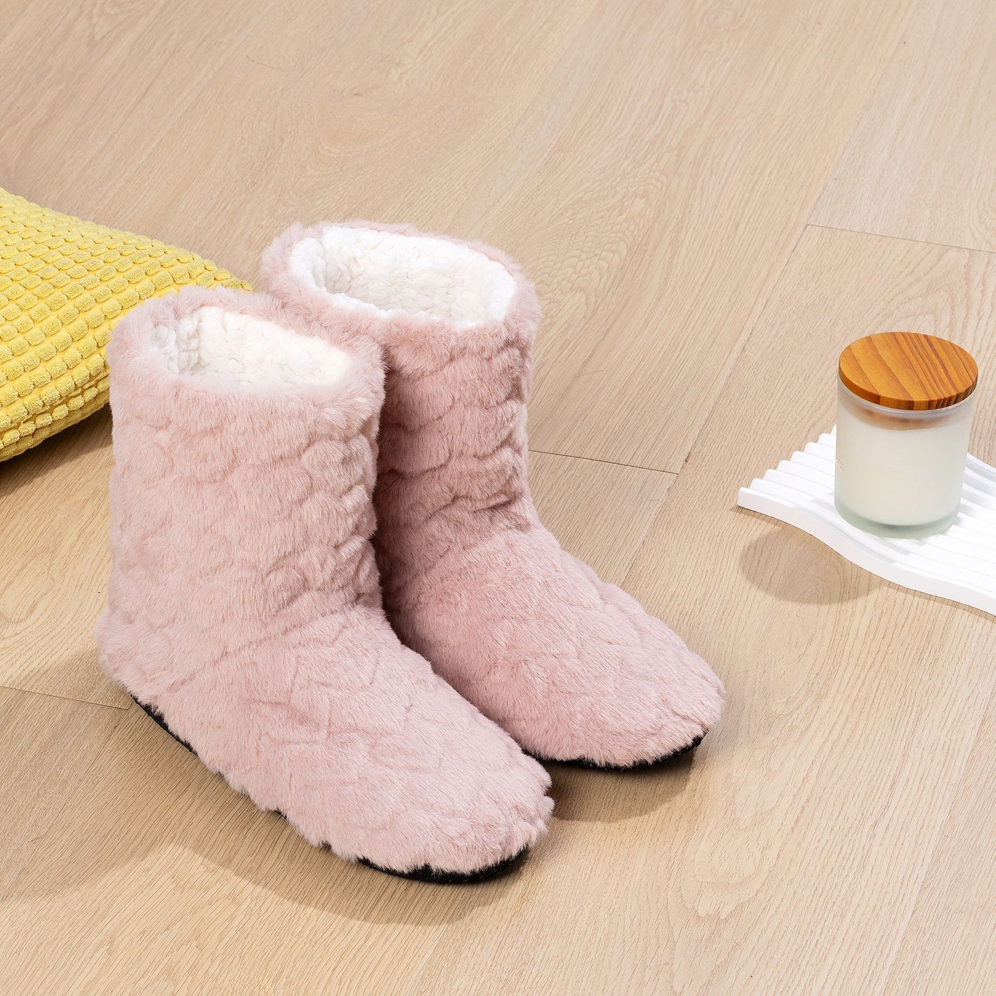 Thickened Fleece-Lined Indoor Shoes Dance High-Top Floor Boots