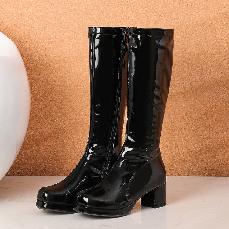 Fashion Boots And Shoes Fashion Suede Square Toe High Tube
