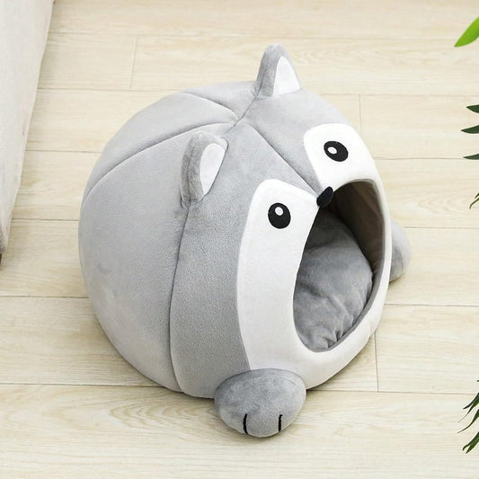 Indoor Fox-shaped Cat Bed Hole Removable Cushion