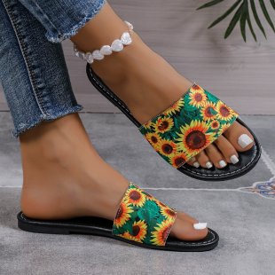 Women's Sandals Flat Color Matching