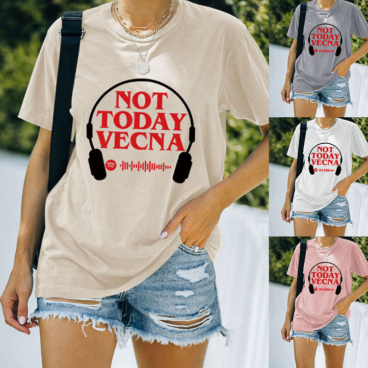 Summer New Round Neck Letter Short-sleeved