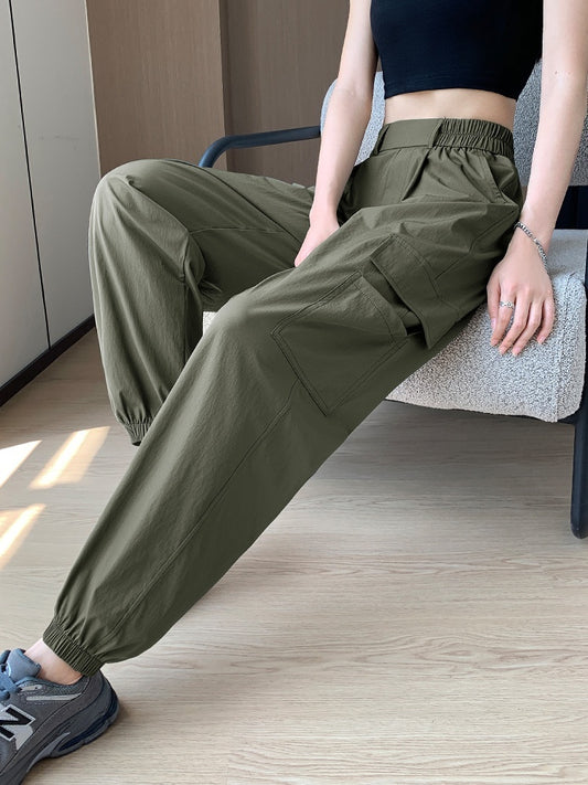 High Waist Drooping Sports Women's Pants